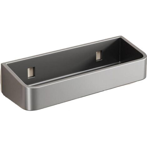 Stainless steel wall-mounted spice rack, compact kitchen storage, practical spice shelf, dark grey, 23 x 8.7 x 5 cm (1/5)