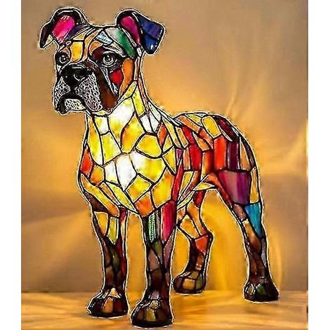 Veilleuse LED créative pour les amoureux des animaux - Lampe décorative artistique sur le thème des chiens avec éclairage doux K