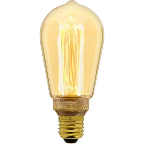 Ampoule LED déco Hologramme EDISON au verre ambré, culot E27, 4W cons., 200 lumens, lumière blanc chaud (1/5)
