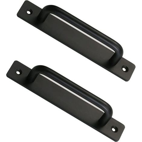 Türgriff aus Aluminiumlegierung, Schranktürgriff, 128 mm Lochabstand, 2 Stück, schwarz (1/5)