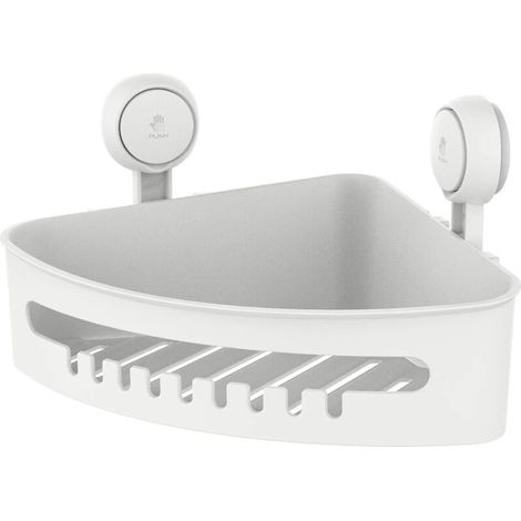 royaluxe - Étagère Angle à Ventouse Douche sans Perçage & Réutilisable Serviteur Douche à Ventouse de Coin Simple d'Installation Charge 10KG Rangement de la Douche Salle de Bain & Cuisine… (1/5)