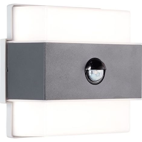 Aplique mural exterior - BRILLIANT - ARCHIE - + detector - Metal y plástico - Antracita - LED integrada - 7,5 W IP44