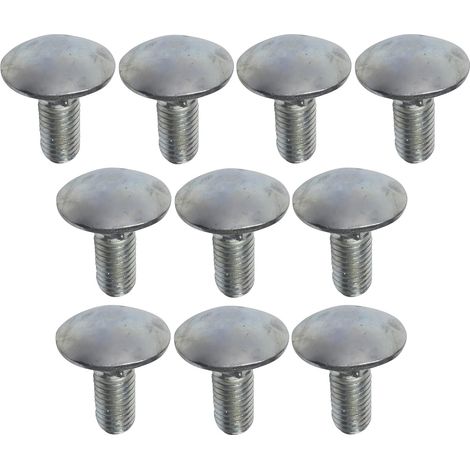 C49000 – Packung mit 10 Vierkant-Rundkopf-Schlitten-/Pflugschrauben – M8 x 20 mm – verzinkter Stahl – DIN 603