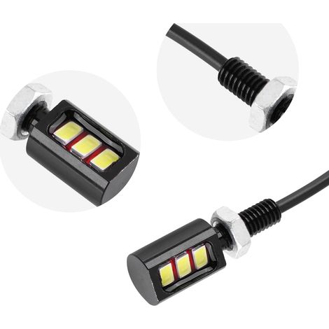 Lot 2x Vis Ampoules LED Blanc 12V Universel pour Plaque Immatriculation Moto Auto Éclairage Vis Boulon (1/5)