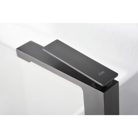 Imex - Grifo Monomando Lavabo Caño Alto Black Gun Serie Pisa