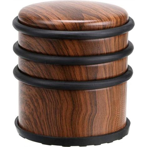 Stainless steel door stop 1 kg Heavy-duty metal door stop with rubber buffer ring - Fixing-free design (wood grain) (1/5)