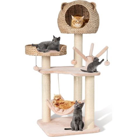 120cm Cat Tree Condo Cat Play Tower Activity Center with Scratching Post & Toys (1/5)