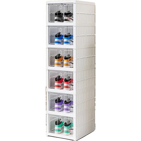 Aufbewahrungsboxen, langlebiges Material, stapelbares Design, WEISS (1/2)