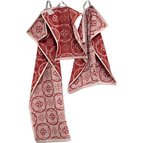 Set di strofinacci 3 misure Jacquard rosso - Tissages De Beaulieu