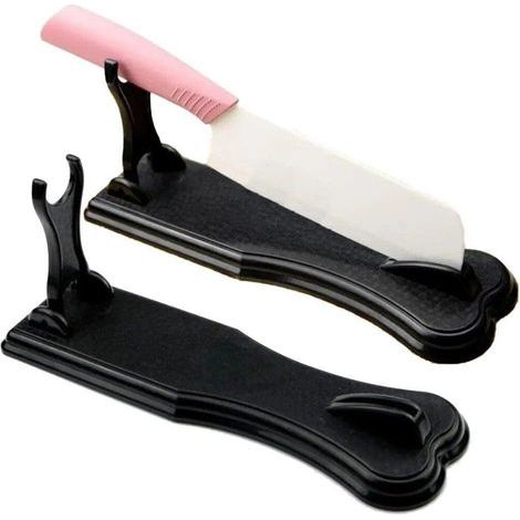 Porte-couteau pliable en plastique, support de bloc de collecte de couteaux 2 pièces/ensemble, organisateur de rangement de couteaux pour accessoires de cuisine (1/5)