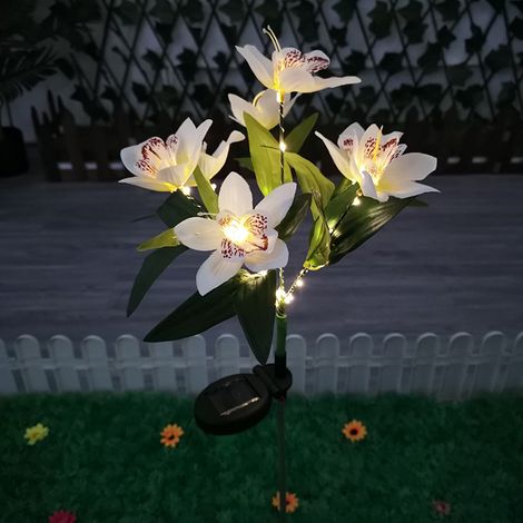 Solar Flower Lights - 75x10 Cm Plastic Garden Stake Lights - IP65 Waterproof - Auto On/Off - Up To 8 Hrs Runtime - 1 Piece (1/5)