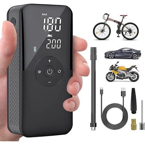 Gonfleur de pneus portable, pompe de charge intelligente sans fil de 150 PSL avec écran LED (1/5)