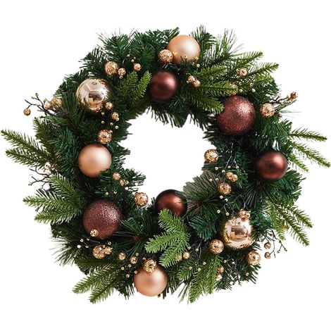 Couronne de Porte Guirlande De Fêtes Décoration Murale Couronne De Noël Pour Porte Pour Extérieur Pour Porche Garage Fenêtre Maison Mariage Cheminée (1/5)