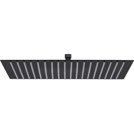 Pomme de douche pluie pulvérisateur pommeau de douche tête de douchette accessoire de salle de bain acier inoxydable 50 x 50 cm carrée noir