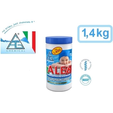Cloro in pasticche / pastiglioni / pastiglie 200gr a 6 azioni per piscina / piscine 1,4kg C.A.G Chemical - ALE6