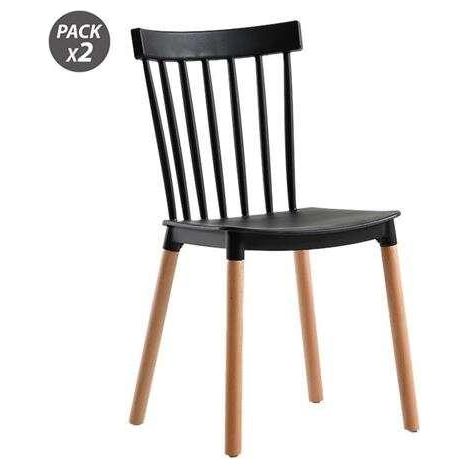 muvip Set aus Stühlen Schwarz 45 cm Breite