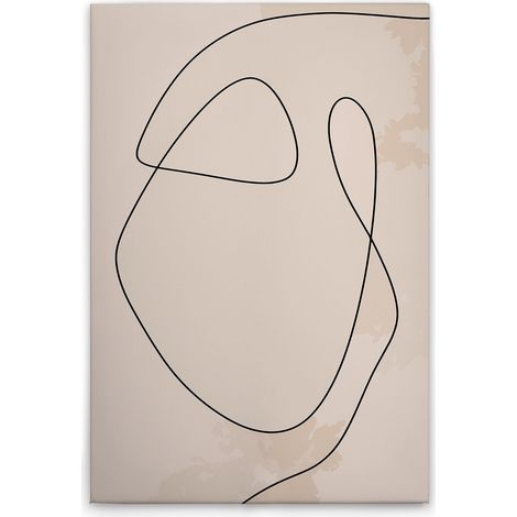 Leinwandbild Minimalistisch Skandinavisch M1-No.51569 - Kunstdruck auf Leinwand in Beige Schwarz - Wandbild 40 x 60 cm