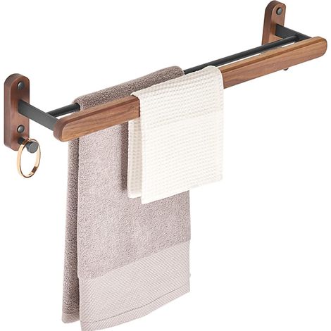 Toallero, barra para toallas de baño, estante de almacenamiento (con pegamento y tornillos) (1/4)