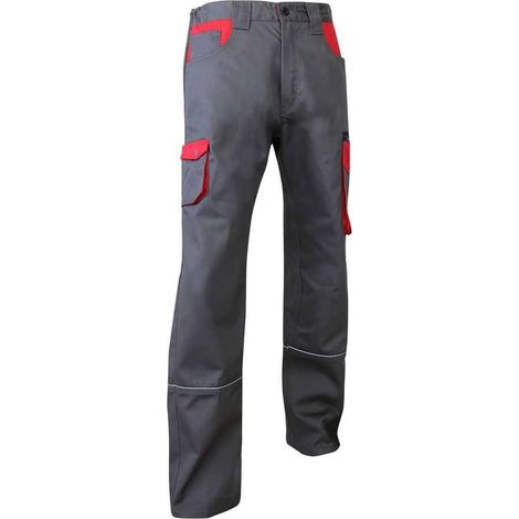 Pantalón Lin Multibolsillos - Bicolor Gris/rojo - Talla 52 (1/2)