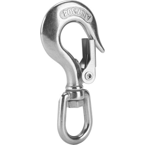 Crochet pivotant de levage à œil en acier inoxydable, capacité 350 kg, pour grues et engins de chantier (1/5)