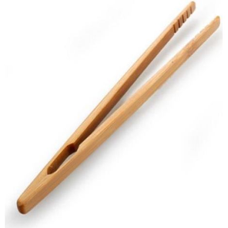 Ustensile de cuisine - Ultra Grip - Pince à toast en bambou - Réutilisable - 18 cm - Marron