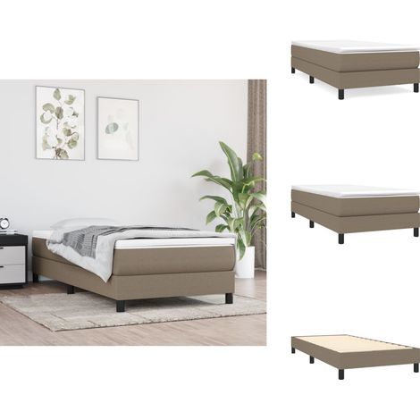 Boxspringbett mit Matratze Taupe 100x200 cm Stoff - Boxspringbett - Doppelbett - Bettenrahmen - Matratze - Tapete (1/5)