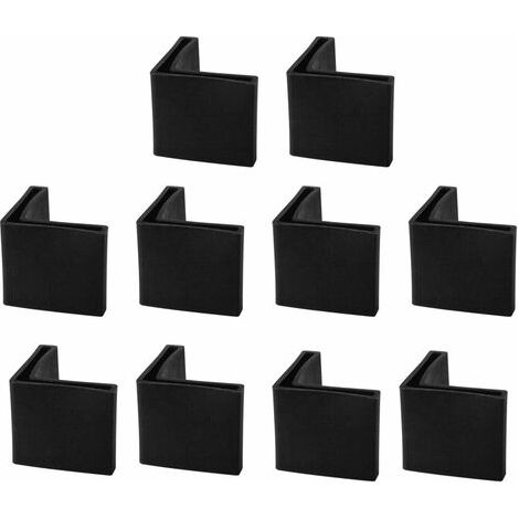 Noir 25mm x 25mm 10pcs Casquette Pieds Chaise Angle Fer Forme L Patin Meuble Table Embout Capouchon Cornière Protection Plastique (1/5)