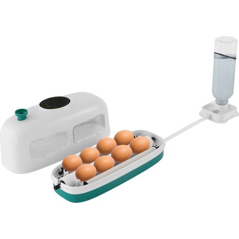 Couveuse à œufs automatique pour 8 œufs, 16 W, 220V - Incubateur digital avec contrôle de température et humidité, affichage LED, pour l'incubation d'œufs de poule, de canard, de caille, de pigeon (1/5)