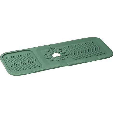 Tapis de robinet de cuisine, tapis de drainage en silicone, tapis d'évier de cuisine anti-éclaboussures (vert) (1/5)