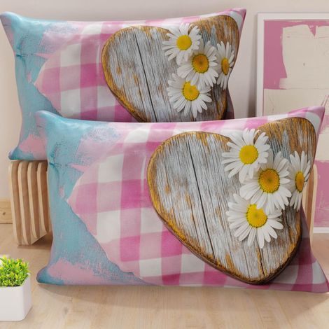 Paire de taies d'oreiller 30 x 50 cm en Microfibre, Coussins d'ameublement, canapé, Salon, 2 Housses de Coussin, taie d'oreiller Shabby 329, 100% Made in Italy