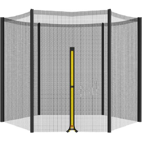 Filet de Trampoline Ø 305 cm,Noir Filet Remplacement de Sécurité pour Trampolines 6 Barres,Filet de Protection Résistant aux UV avec Fermeture Éclair (1/5)