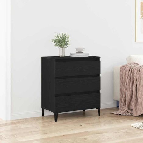 Sideboard Schwarz Eichen-Optik 60 x 35 x 70 cm Holzwerkstoff