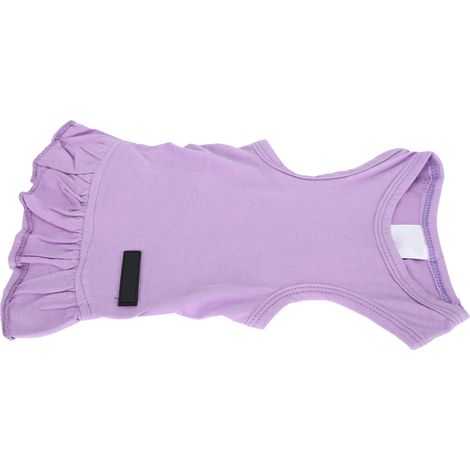 Vêtements d'été pour animaux de compagnie : T-shirt sans manches en coton pour chien, jupe-chemise, robe violet clair, taille L (1/5)