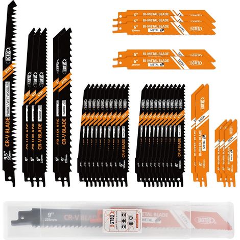 Reciprocating Saw Blades (36 Pieces) Replacement Saw Blades Kit Carbide Steel for Tree Pruning for Wood, Metal and Plastic (1/5)