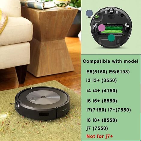 Ricambi per iRobot i7 i7+ i3 i3+ i4 i4+ i6 i6+ i8 i8+ j7 E5 E6 E7, accessori Roomba, 3 paia di spazzole principali