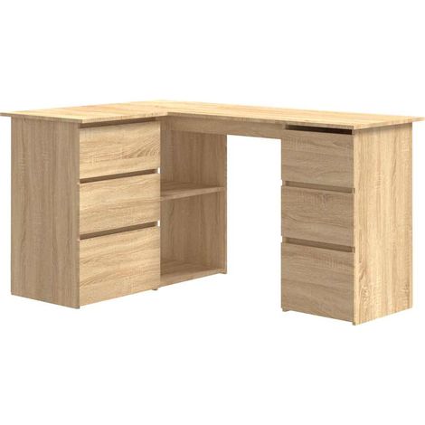 Maison Exclusive - Scrivania Angolo Rovere Sonoma 145x100x76 cm Legno Multistrato (1/5)
