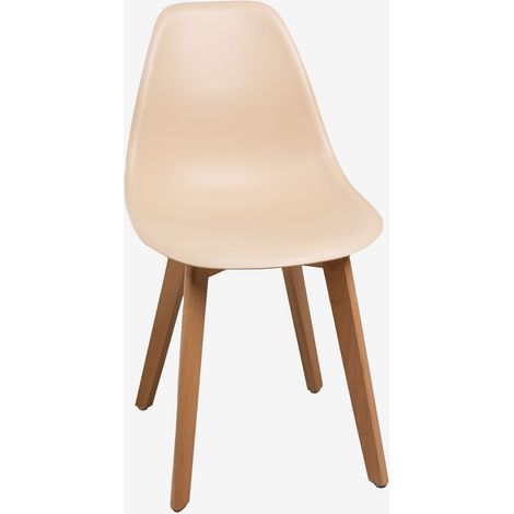 Pack de 2 chaises de salle à manger en polypropylène et bois de hêtre Scand Nordic SKLUM Brun Blé