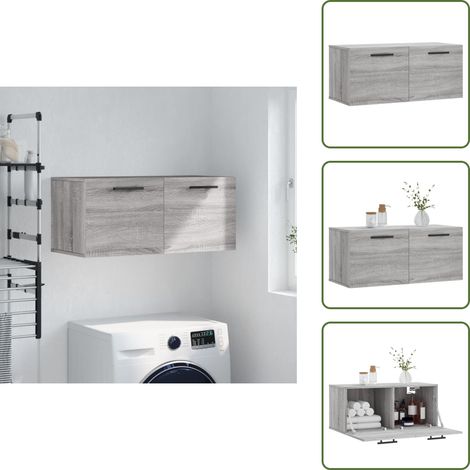 Armoire murale sonoma gris 80x36,5x35 cm bois d'ingénierie - Armoire Murale - Meuble Mural - Rangement Mural - Étagère Murale - Placard Mural (1/5)