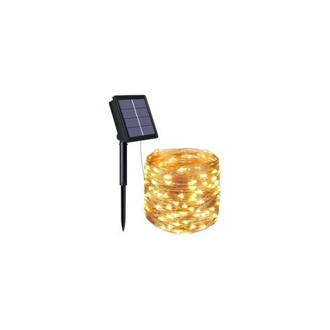 22m Solar String Lights, 200 Warm White LEDs, IP65 Waterproof, Flexible Copper Wire, 8 Modes, for Garden, Patio, and Christmas (1/5)