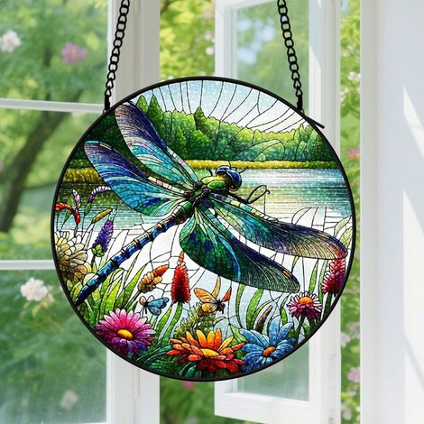 Capteur de Soleil en Vitrail Décoration Spirituelle pour Maison 25cm