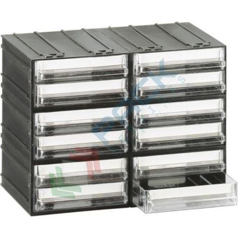 Cassettiera modulare "T/B" con 12 cassetti - Trasparente - Mobil Plastic (1/2)