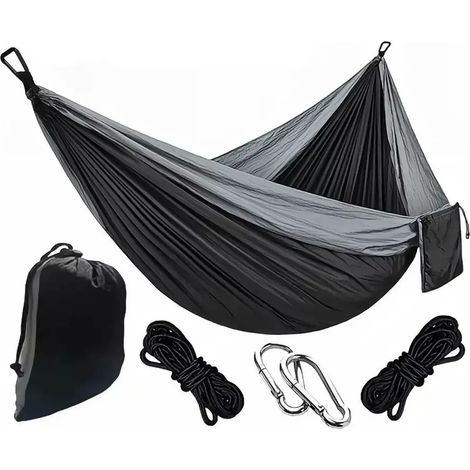 Hamac portable Xt Bn pour le camping noir et gris avec kit (1/5)