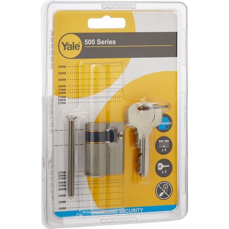Yale YC500+ Mezzo Cilindro di Serratura 30x10 mm, Finitura Nichelata, Sicurezza per Porta Interna, Modello Compatto, Installazione Facile (1/5)