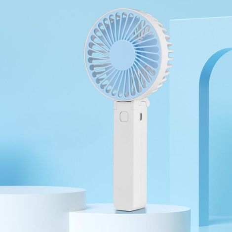 Ventilador plegable, potente y portátil, recargable, 3 velocidades de ventilación, pequeño ventilador portátil, azul cielo. (1/5)