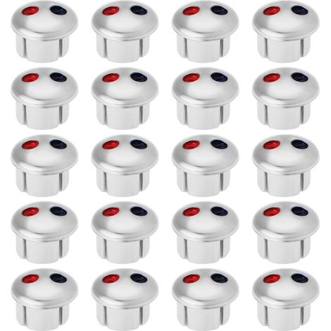 Lot de 20 indicateurs de robinet pour poignée d'eau chaude et froide - Étiquettes rouges et bleues - Pour éviers de cuisine et salle de bain - Convient pour les trous de robinet d'eau de 6,7 (1/5)