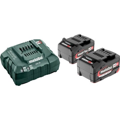 Batterie 18V Li-Power avec 2 batteries 4,0Ah – Chargeur rapide ASC 55 – Compatible outils Metabo – 685050000