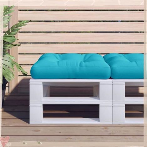 360921 Coussin de palette turquoise 58x58x10 cm tissu oxford (1/5)