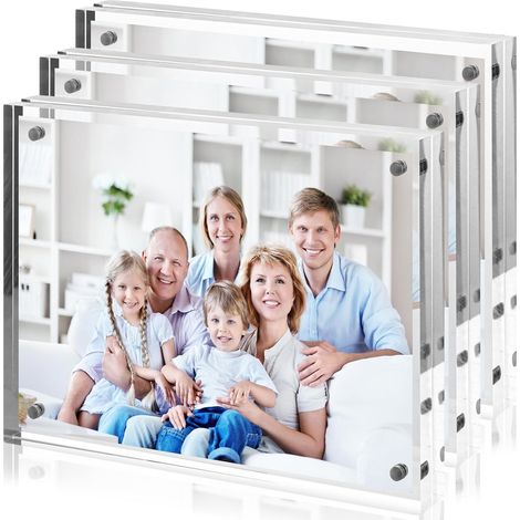 Lot de 3 Cadre Photo Acrylique 13 x 18 cm, Affichage transparent - Magnétique (1/5)