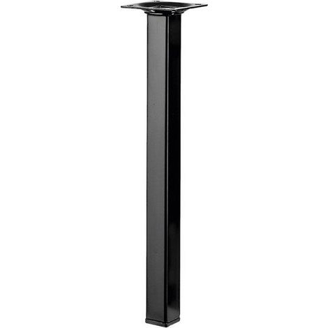 Hettich – Pied de meuble pour plan de travail – Acier époxy noir – Hauteur 30 cm – Charge supportée 50 kg – Fixation à visser par platine
