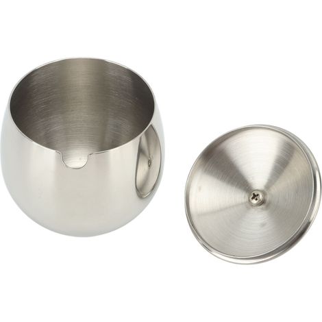 Große Zuckerdose aus Edelstahl, Gewürzglas mit Deckel, ideal zur Aufbewahrung von Salz, Süßigkeiten, Kaffee, spülmaschinenfest, silberfarben. (1/5)
